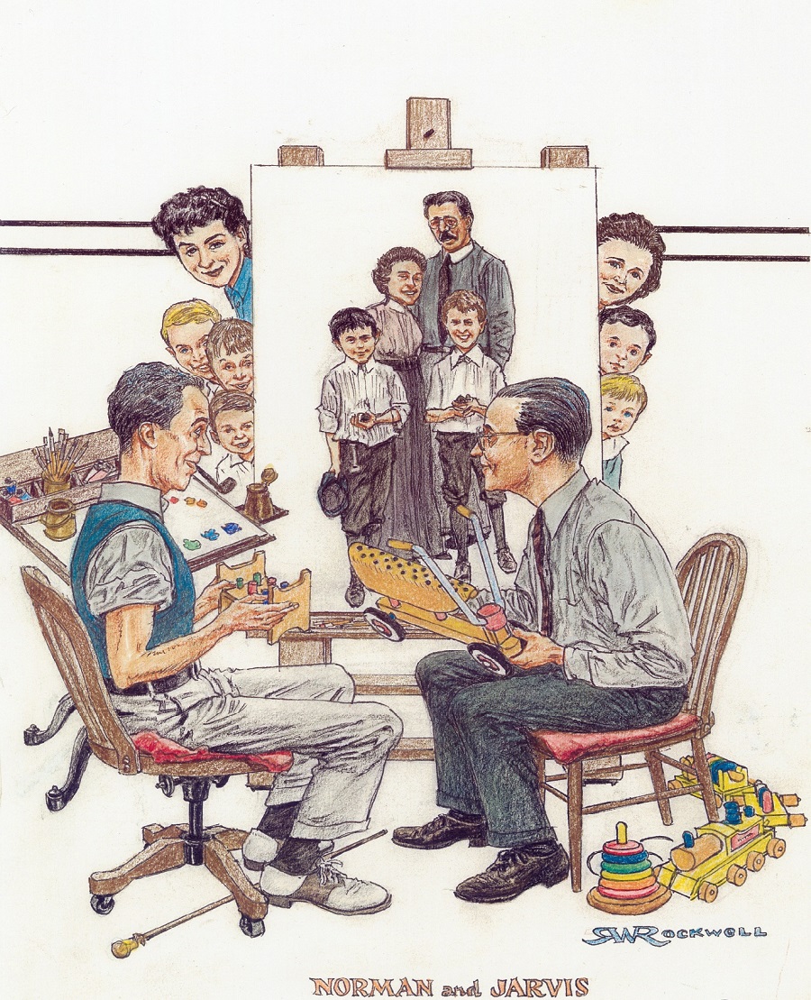 Artist Facing Blank Canvas By Norman Rockwell Art Reproduction from Wanford